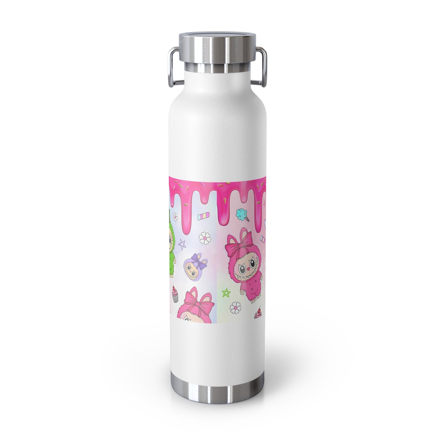 Water Bottle - Cute Character, Labubu Design, Stainless Steel, Gift for Kids, Adventure, Hydration, Eco-Friendly, Copper Insulated