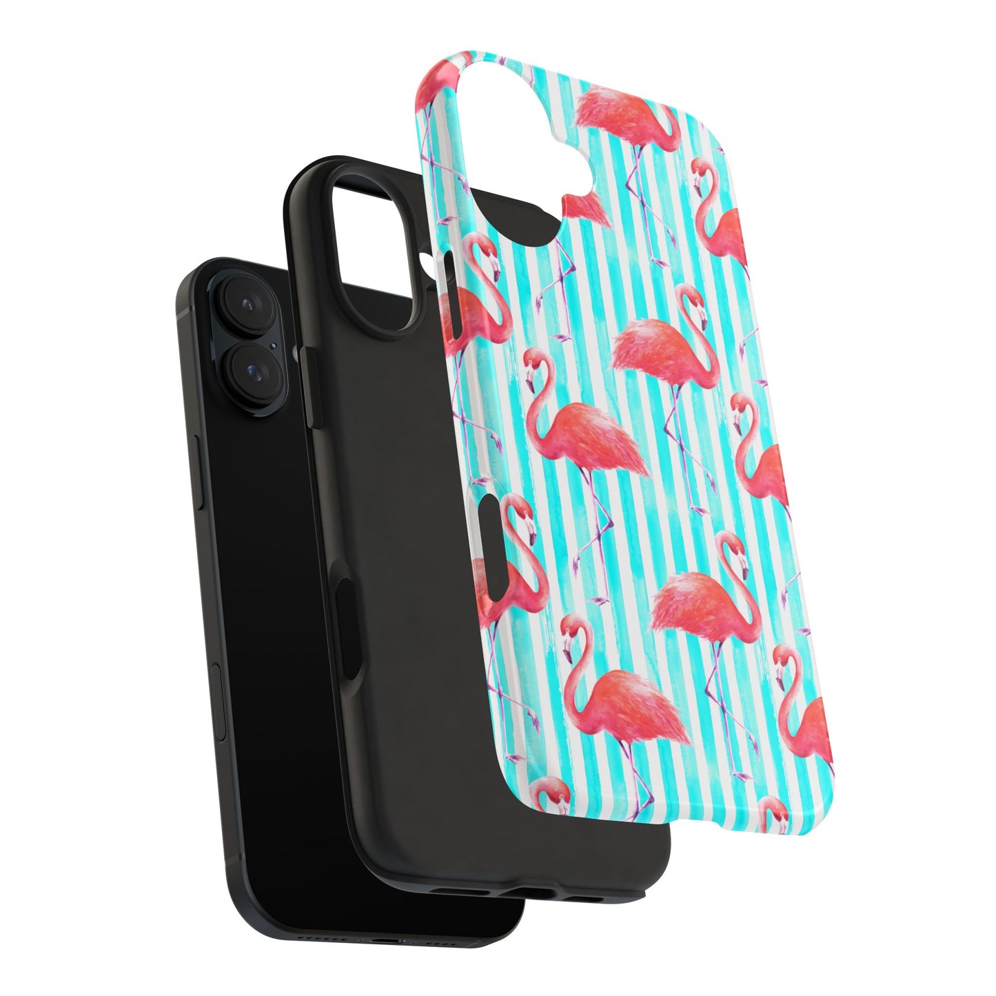 Flamingo, Stripped Summer Vibes, Tough Phone Case (iPhone/ Android)