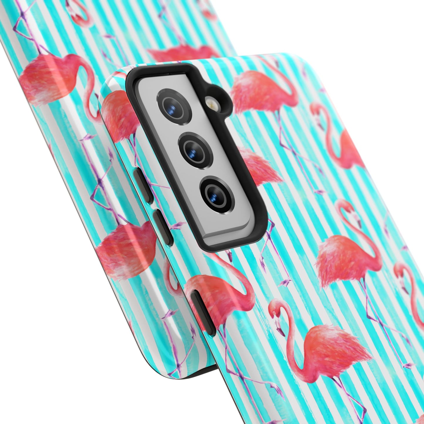 Flamingo, Stripped Summer Vibes, Tough Phone Case (iPhone/ Android)