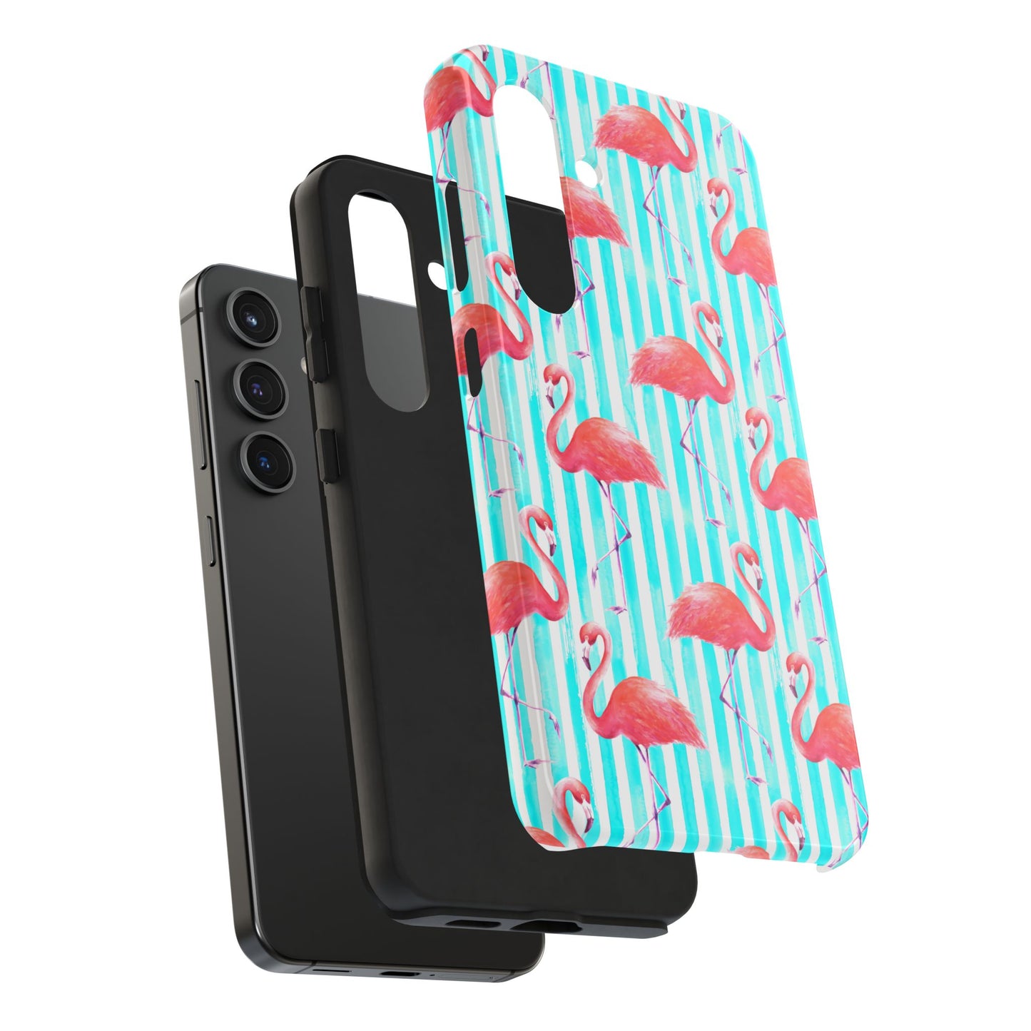 Flamingo, Stripped Summer Vibes, Tough Phone Case (iPhone/ Android)