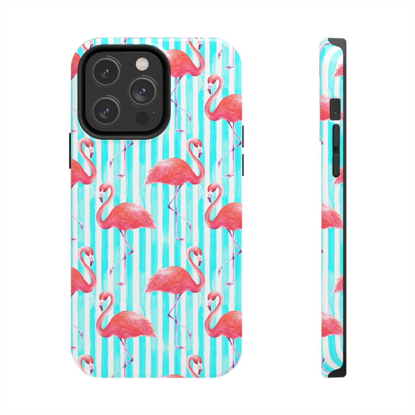 Flamingo, Stripped Summer Vibes, Tough Phone Case (iPhone/ Android)
