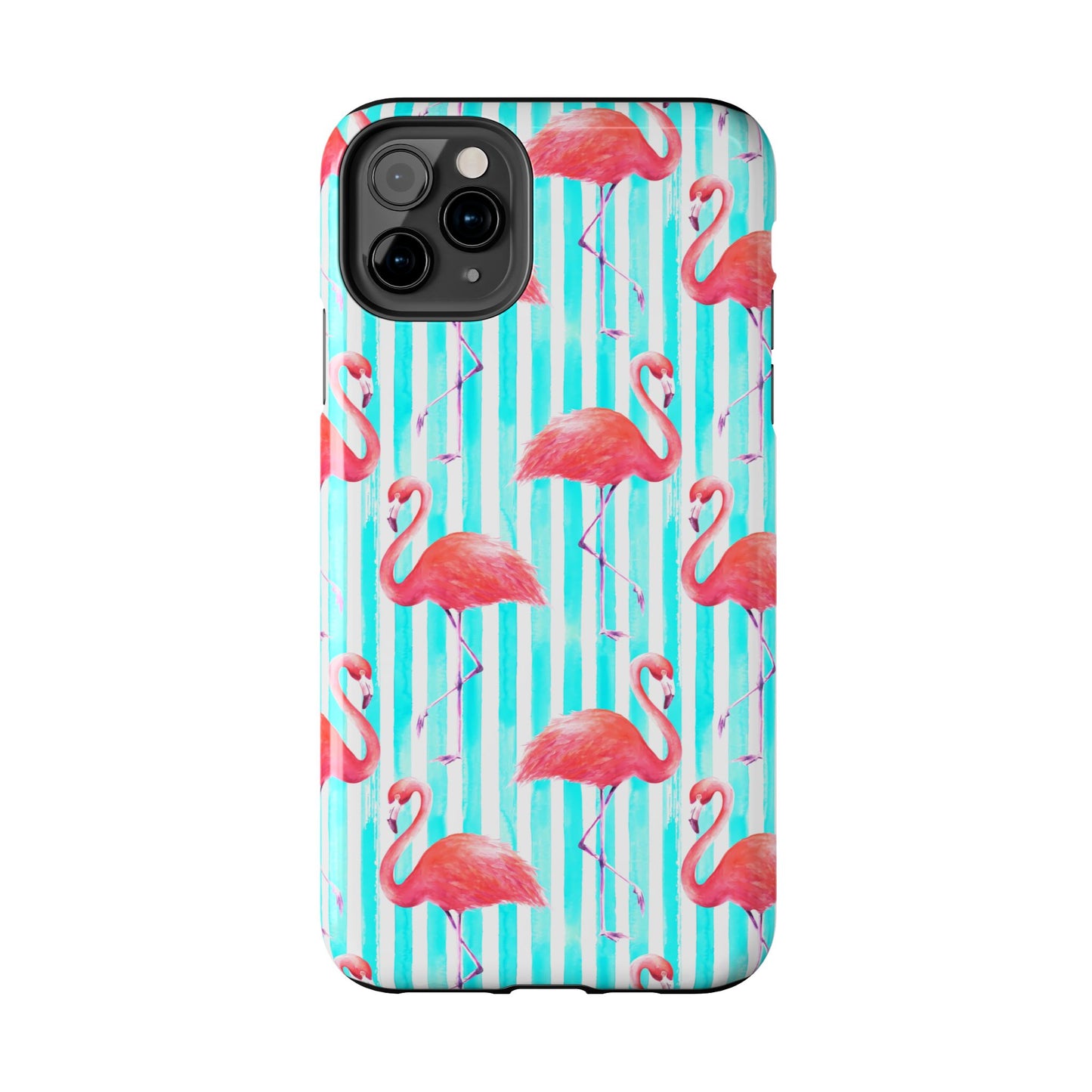 Flamingo, Stripped Summer Vibes, Tough Phone Case (iPhone/ Android)