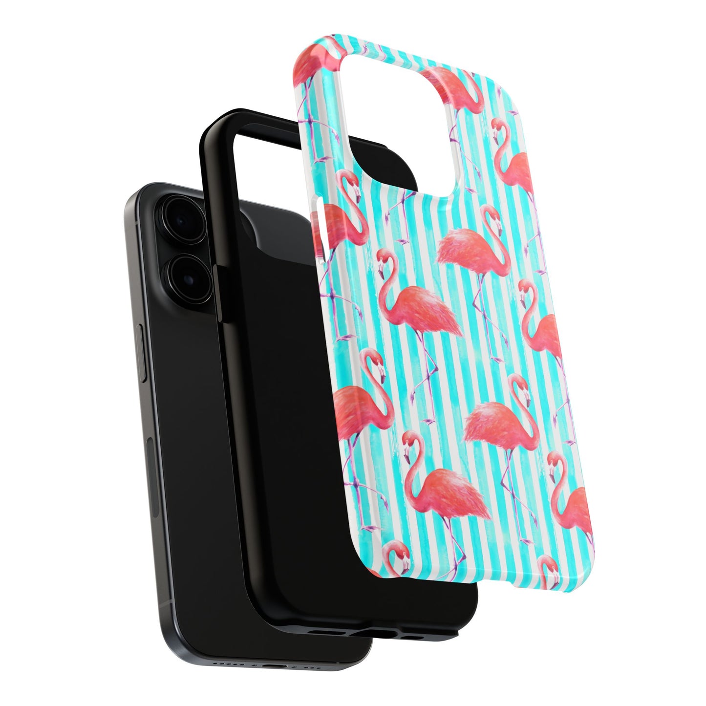 Flamingo, Stripped Summer Vibes, Tough Phone Case (iPhone/ Android)