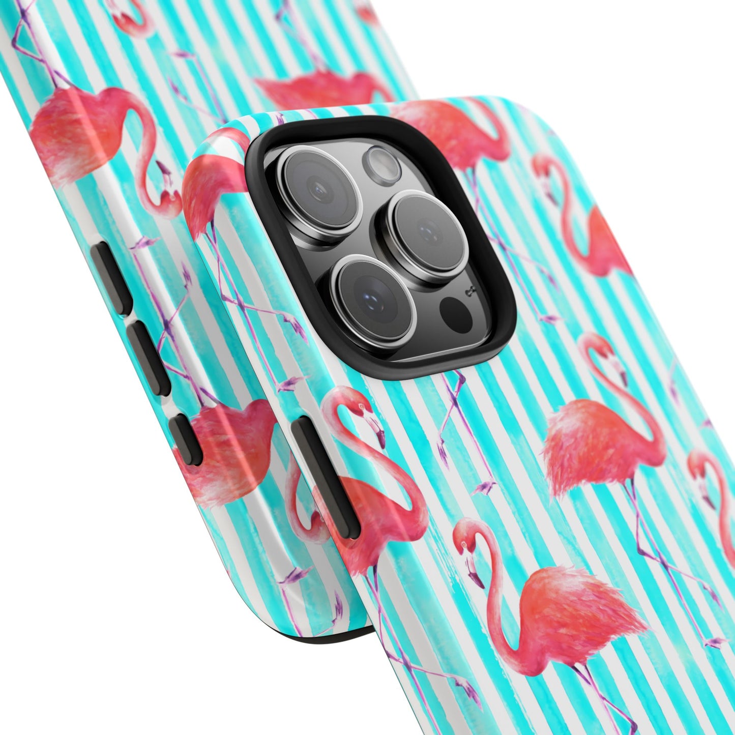 Flamingo, Stripped Summer Vibes, Tough Phone Case (iPhone/ Android)