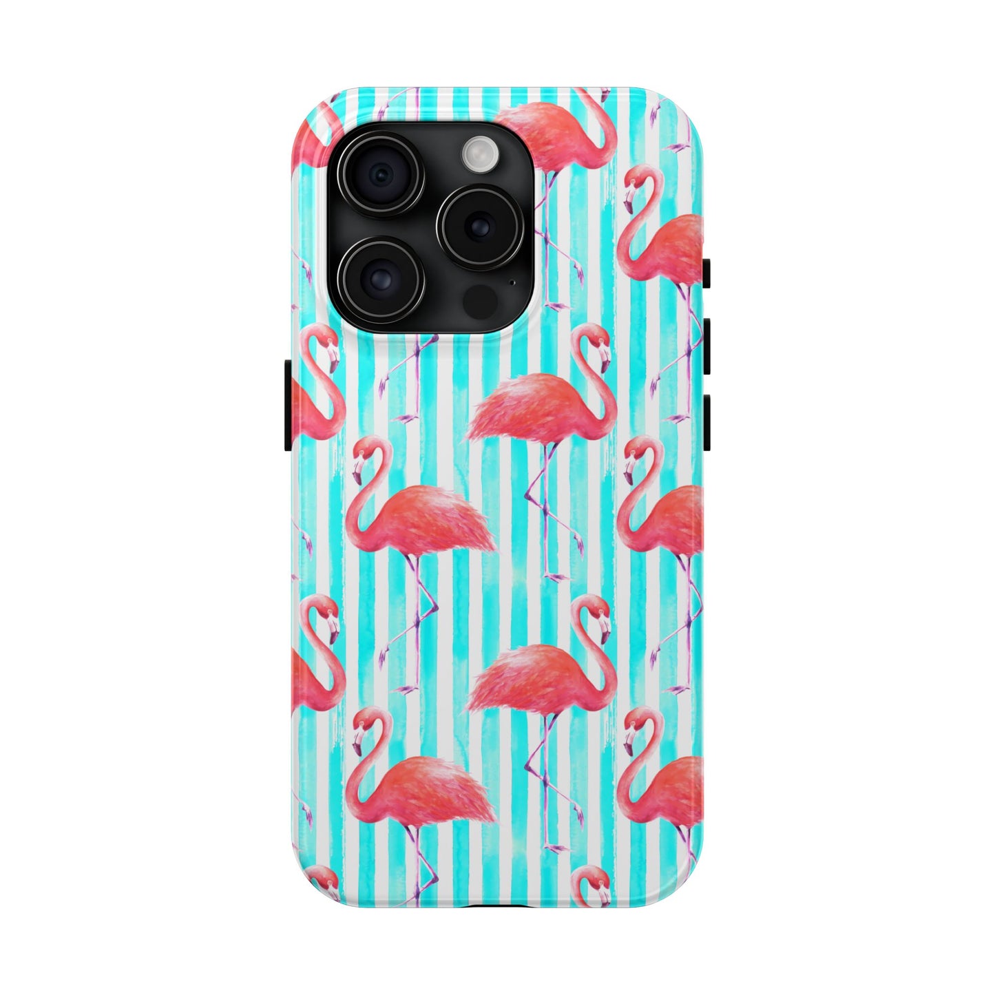 Flamingo, Stripped Summer Vibes, Tough Phone Case (iPhone/ Android)