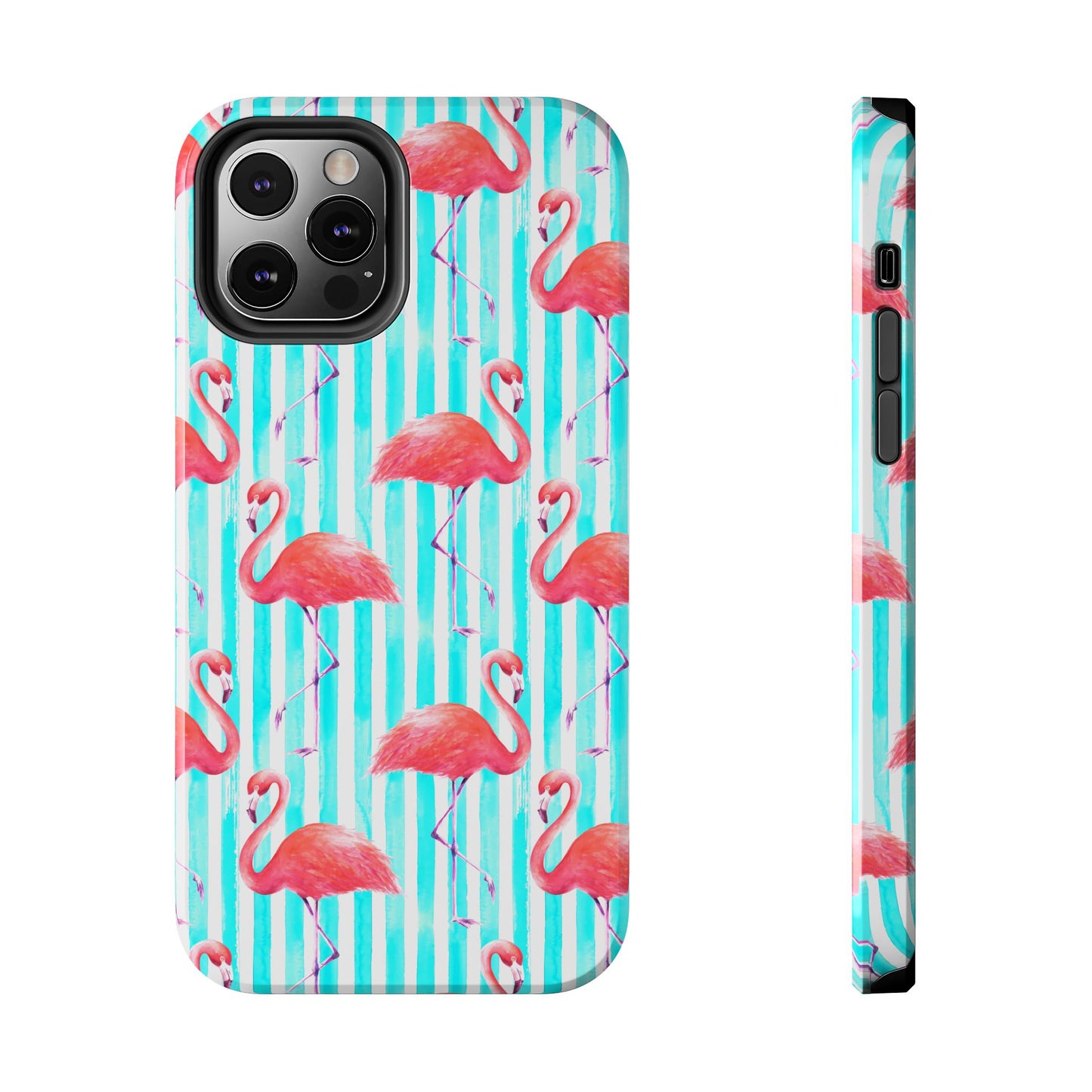 Flamingo, Stripped Summer Vibes, Tough Phone Case (iPhone/ Android)