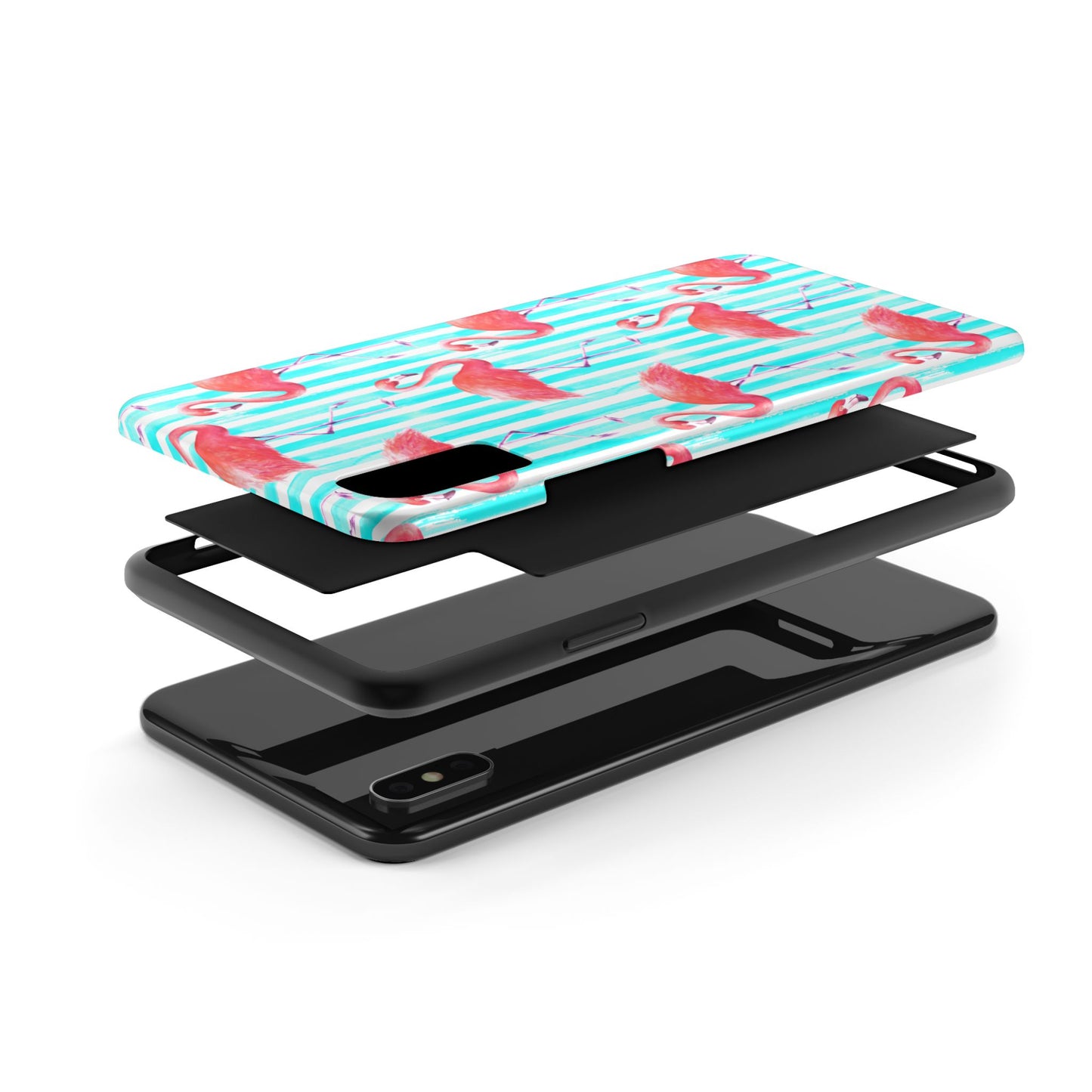 Flamingo, Stripped Summer Vibes, Tough Phone Case (iPhone/ Android)