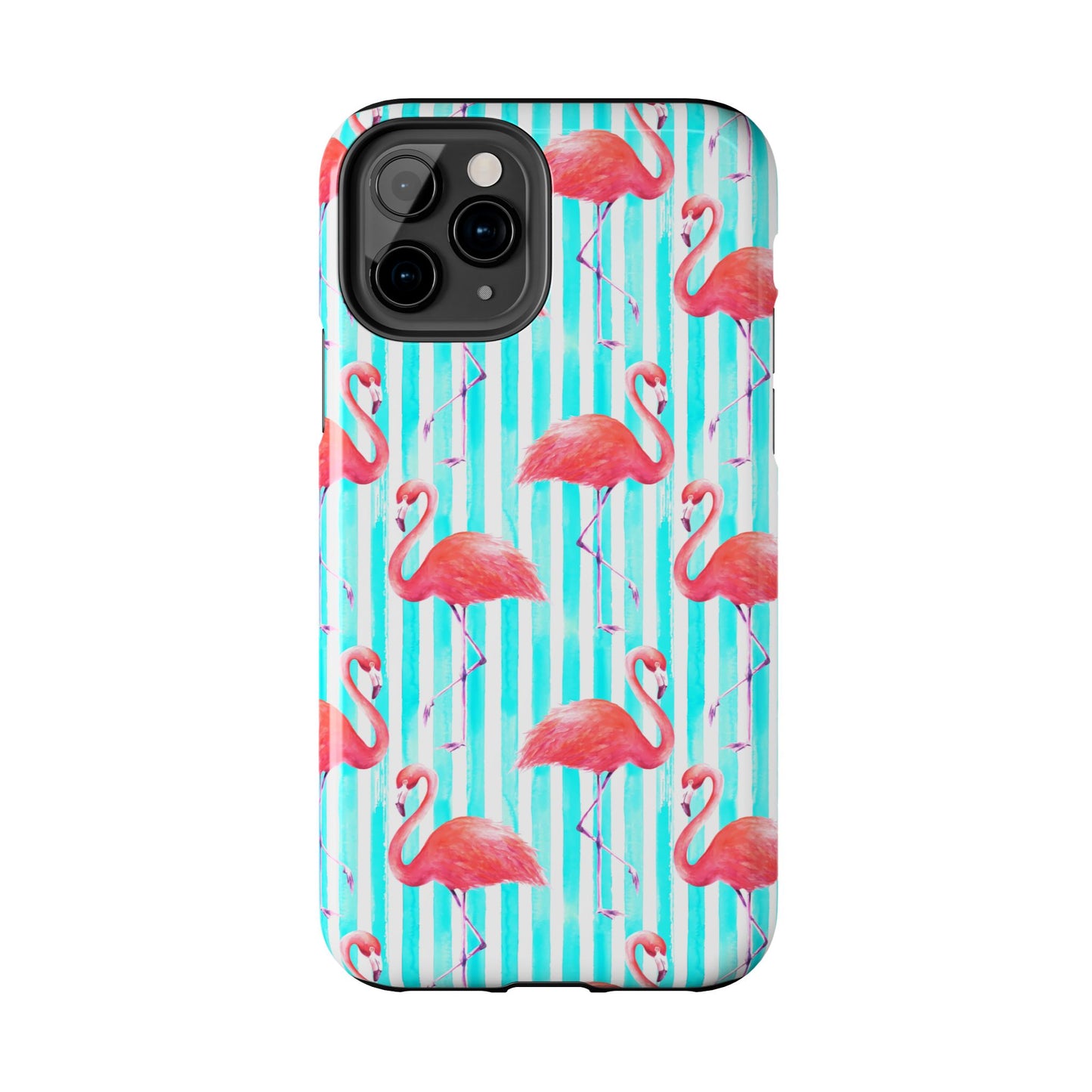 Flamingo, Stripped Summer Vibes, Tough Phone Case (iPhone/ Android)