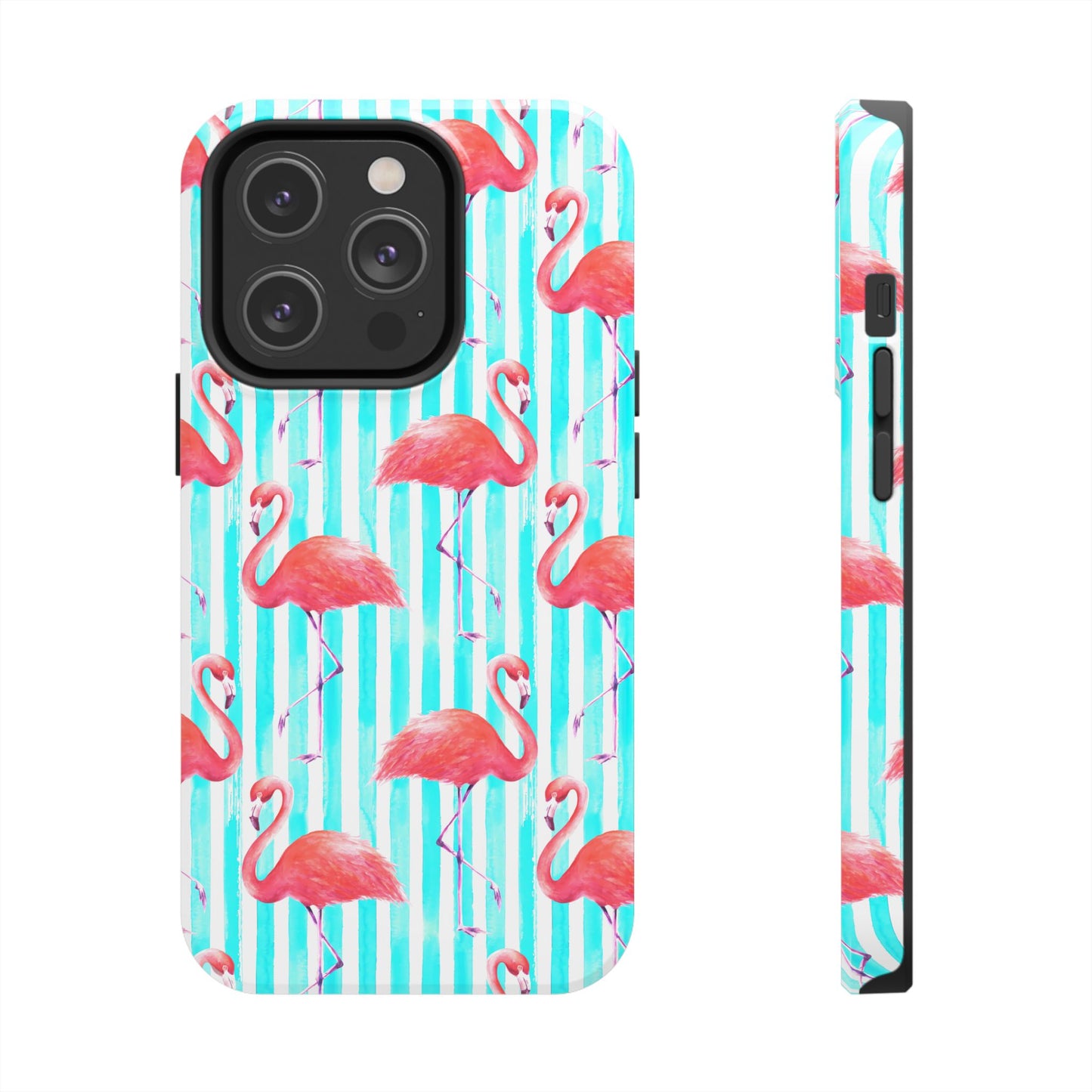Flamingo, Stripped Summer Vibes, Tough Phone Case (iPhone/ Android)
