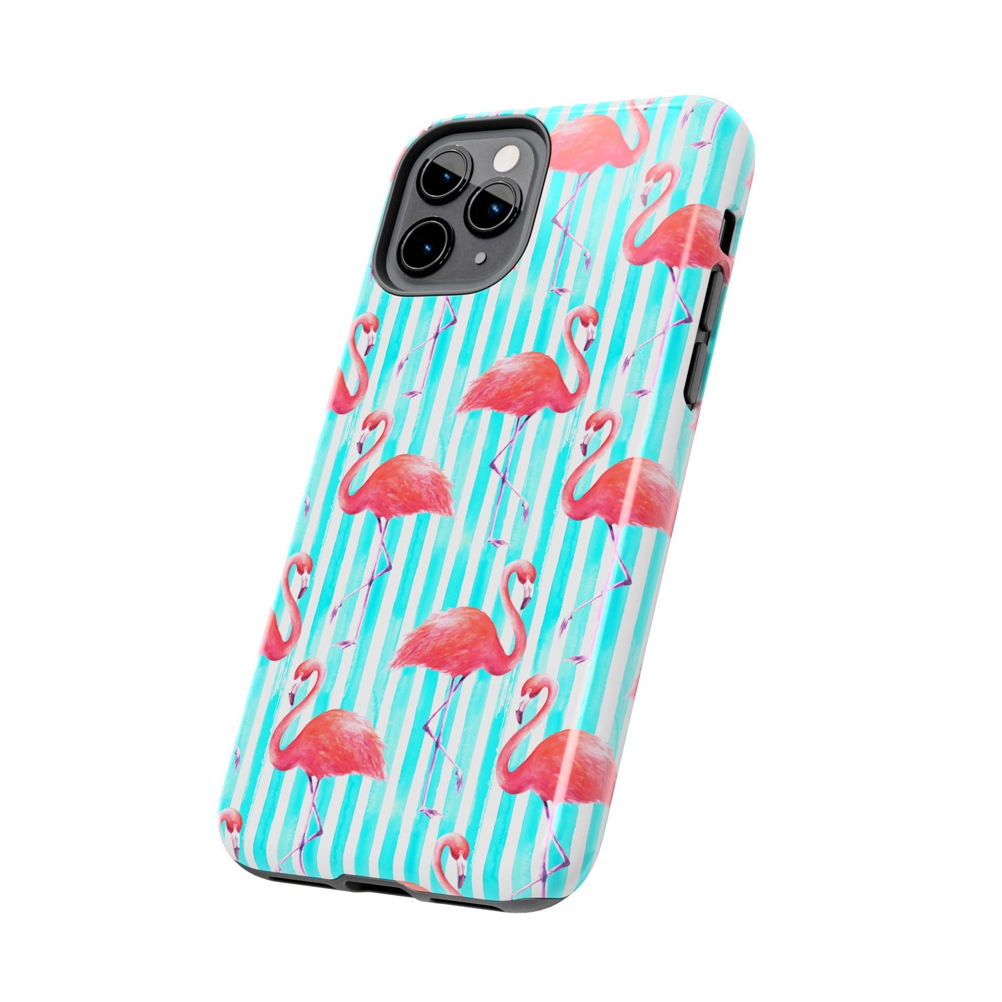 Flamingo, Stripped Summer Vibes, Tough Phone Case (iPhone/ Android)