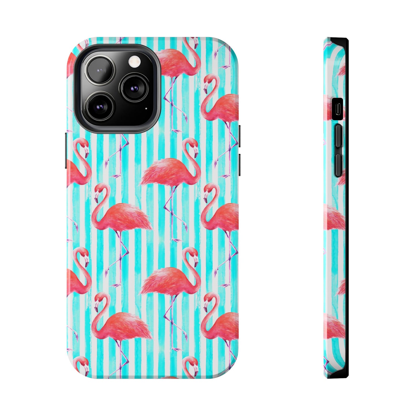 Flamingo, Stripped Summer Vibes, Tough Phone Case (iPhone/ Android)
