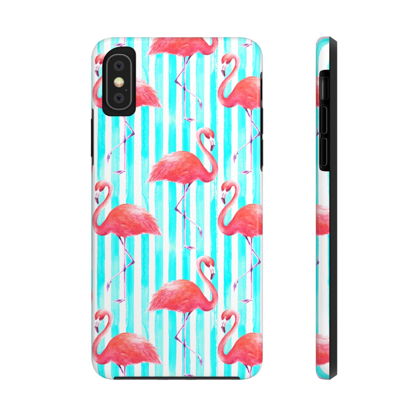 Flamingo, Stripped Summer Vibes, Tough Phone Case (iPhone/ Android)