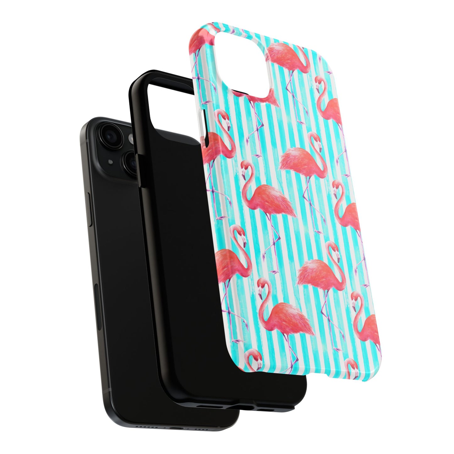 Flamingo, Stripped Summer Vibes, Tough Phone Case (iPhone/ Android)
