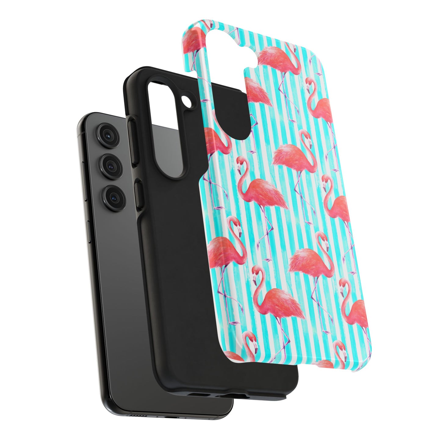 Flamingo, Stripped Summer Vibes, Tough Phone Case (iPhone/ Android)