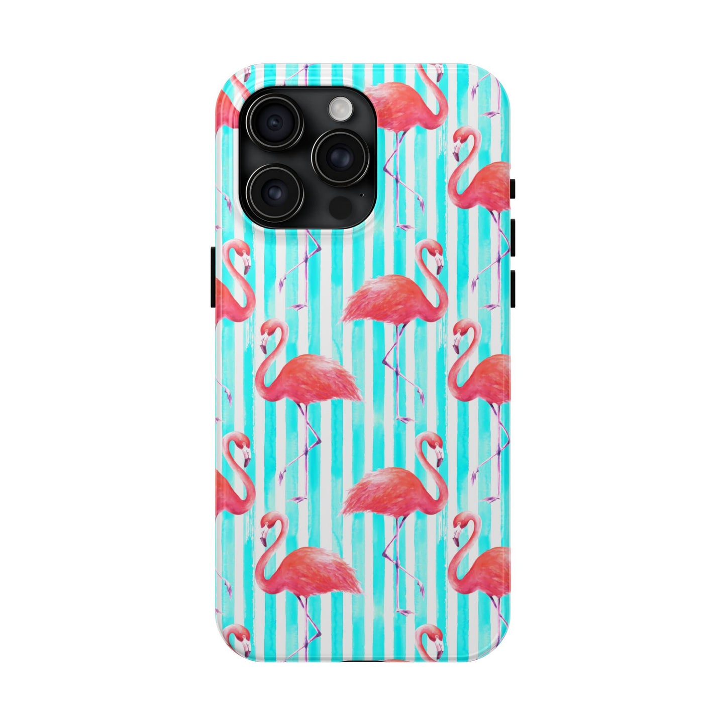 Flamingo, Stripped Summer Vibes, Tough Phone Case (iPhone/ Android)