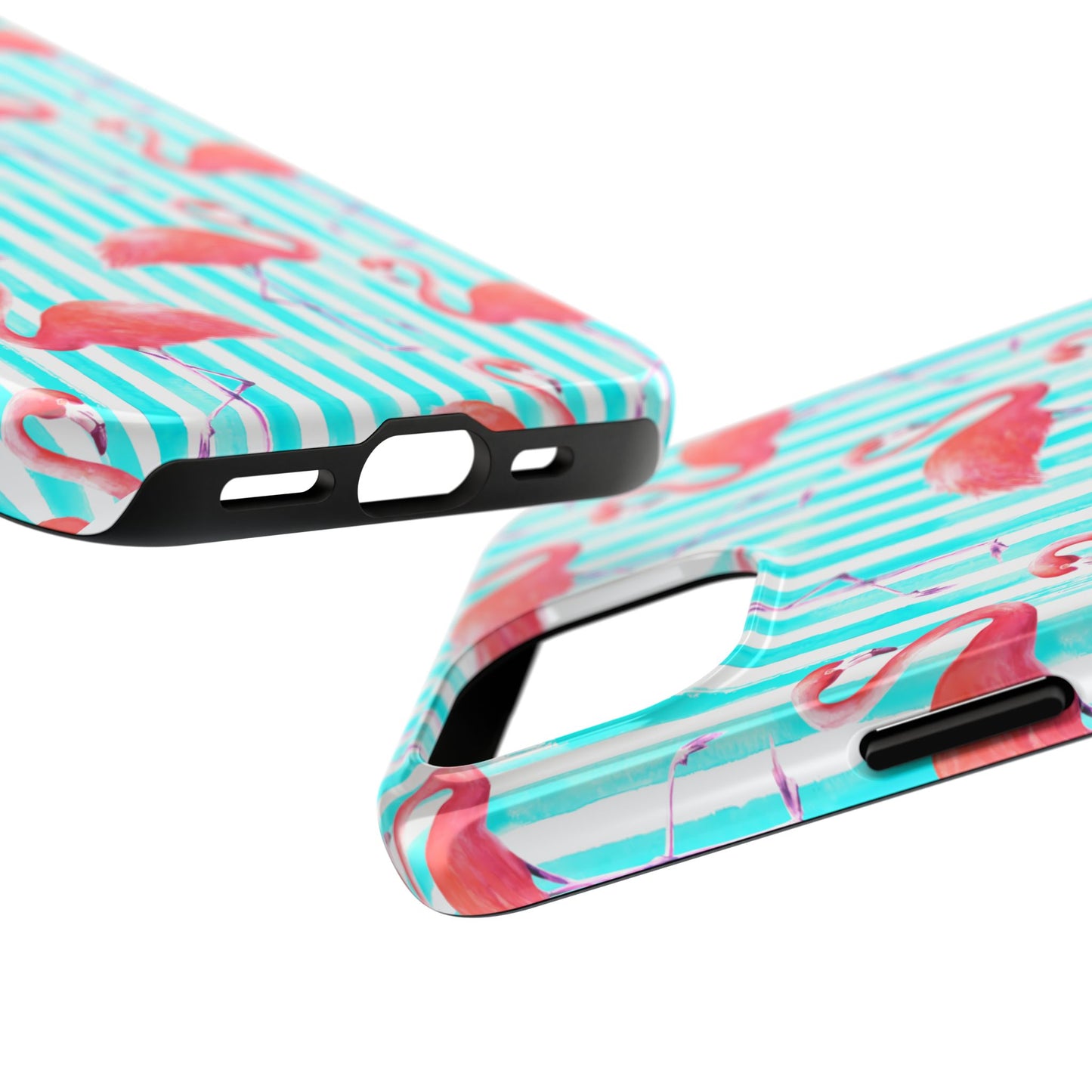 Flamingo, Stripped Summer Vibes, Tough Phone Case (iPhone/ Android)