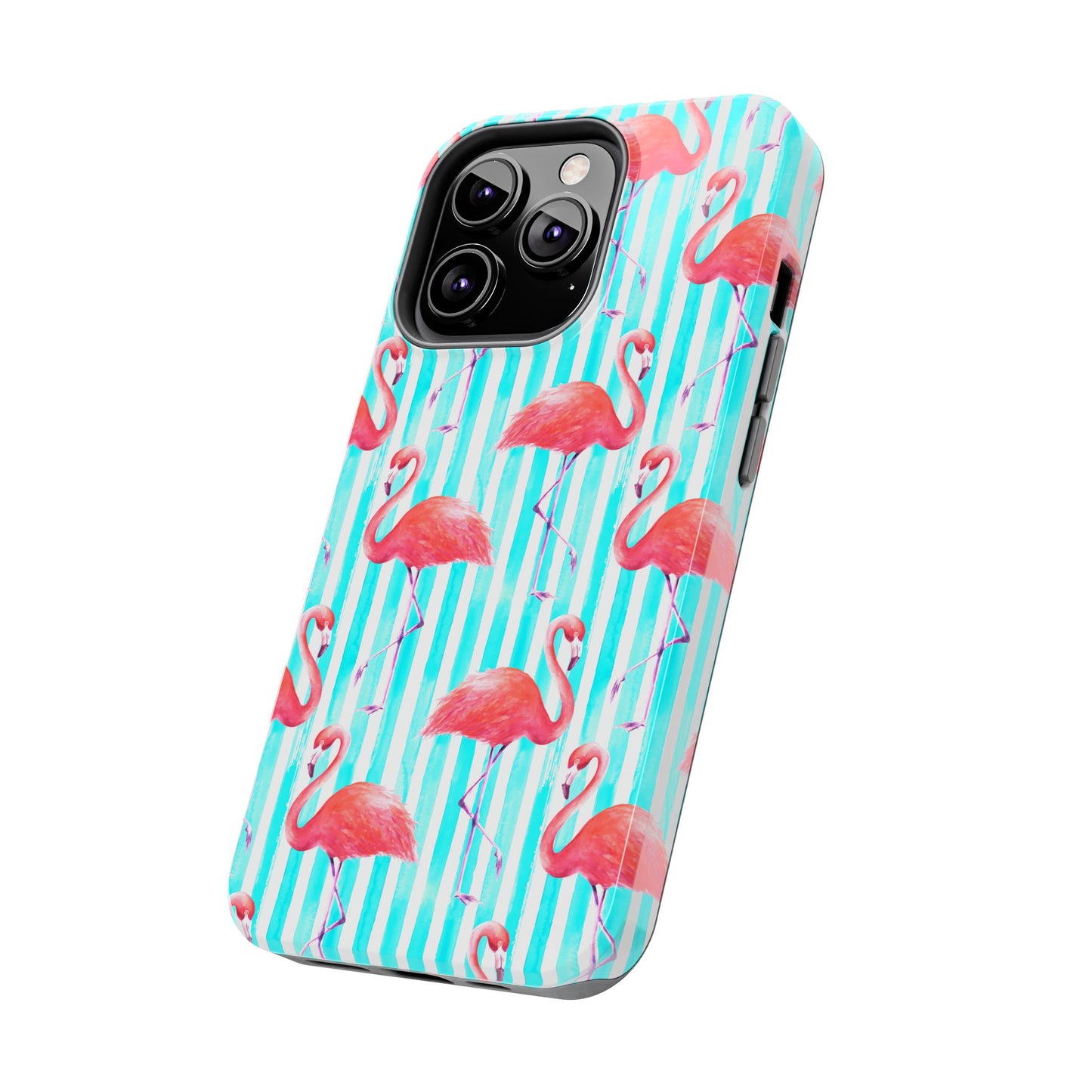 Flamingo, Stripped Summer Vibes, Tough Phone Case (iPhone/ Android)