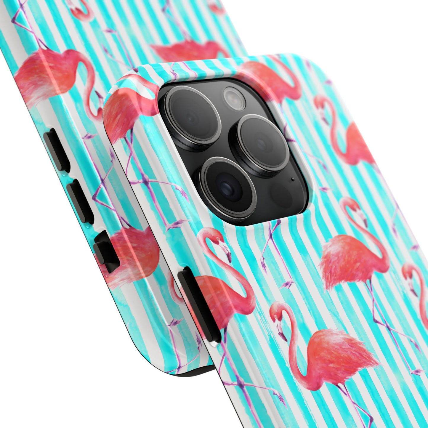 Flamingo, Stripped Summer Vibes, Tough Phone Case (iPhone/ Android)