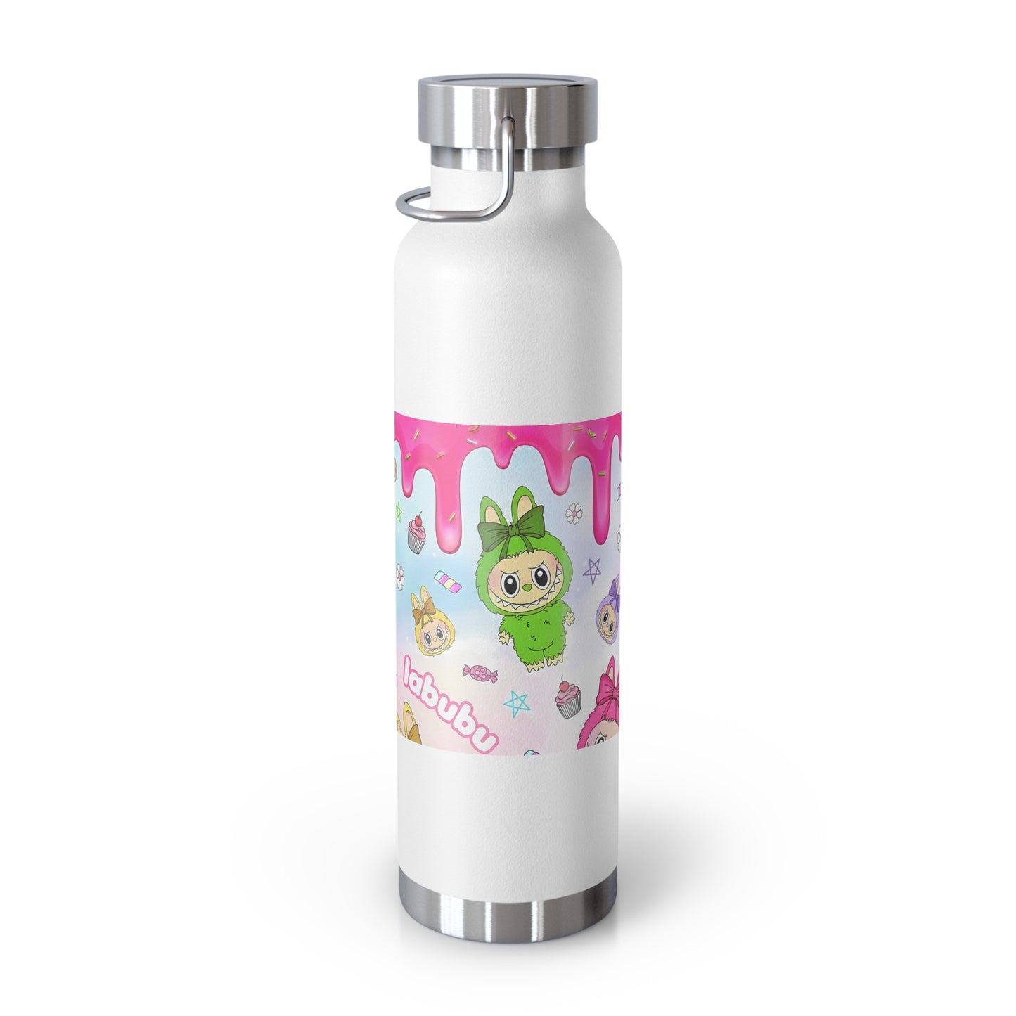 Water Bottle - Cute Character, Labubu Design, Stainless Steel, Gift for Kids, Adventure, Hydration, Eco-Friendly, Copper Insulated