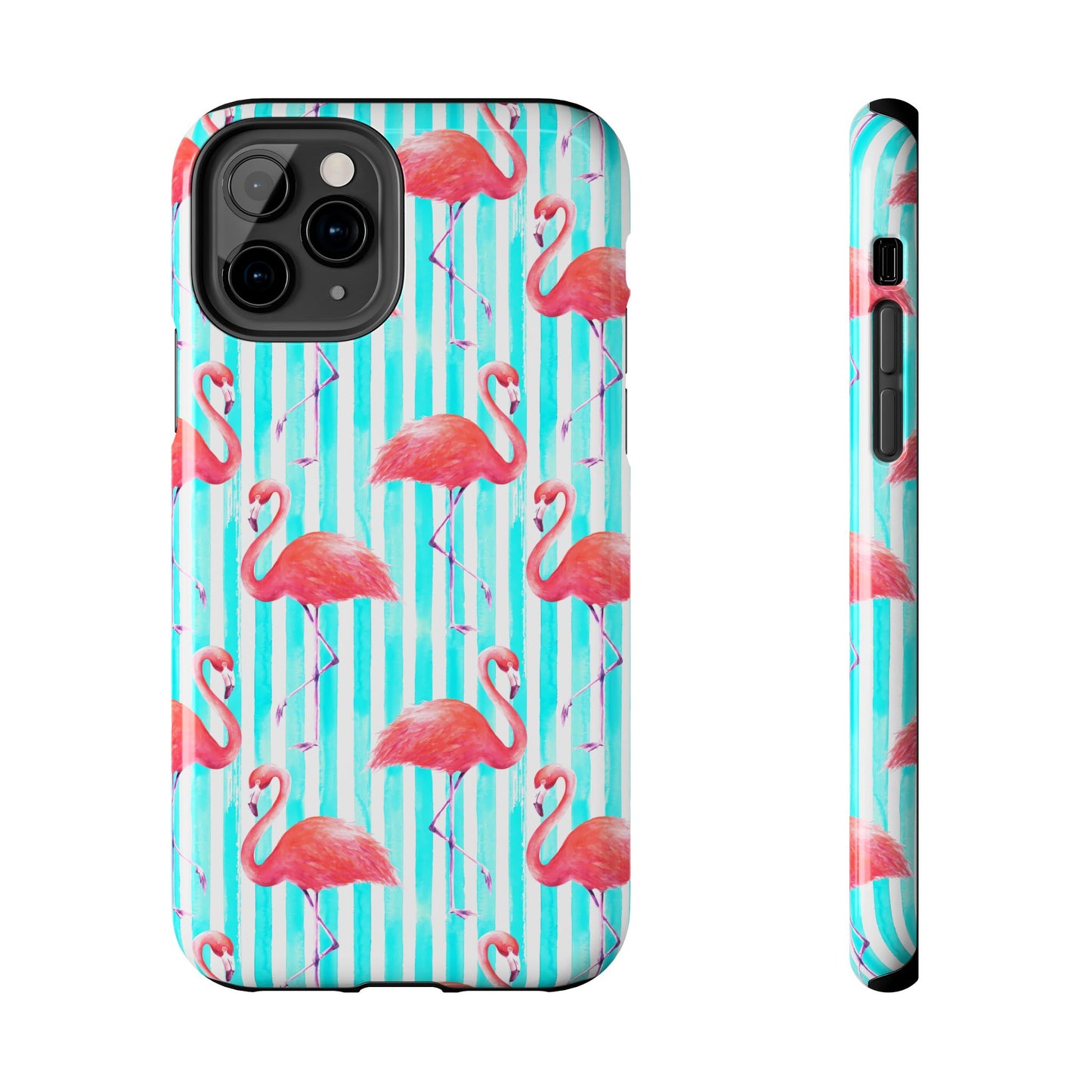 Flamingo, Stripped Summer Vibes, Tough Phone Case (iPhone/ Android)