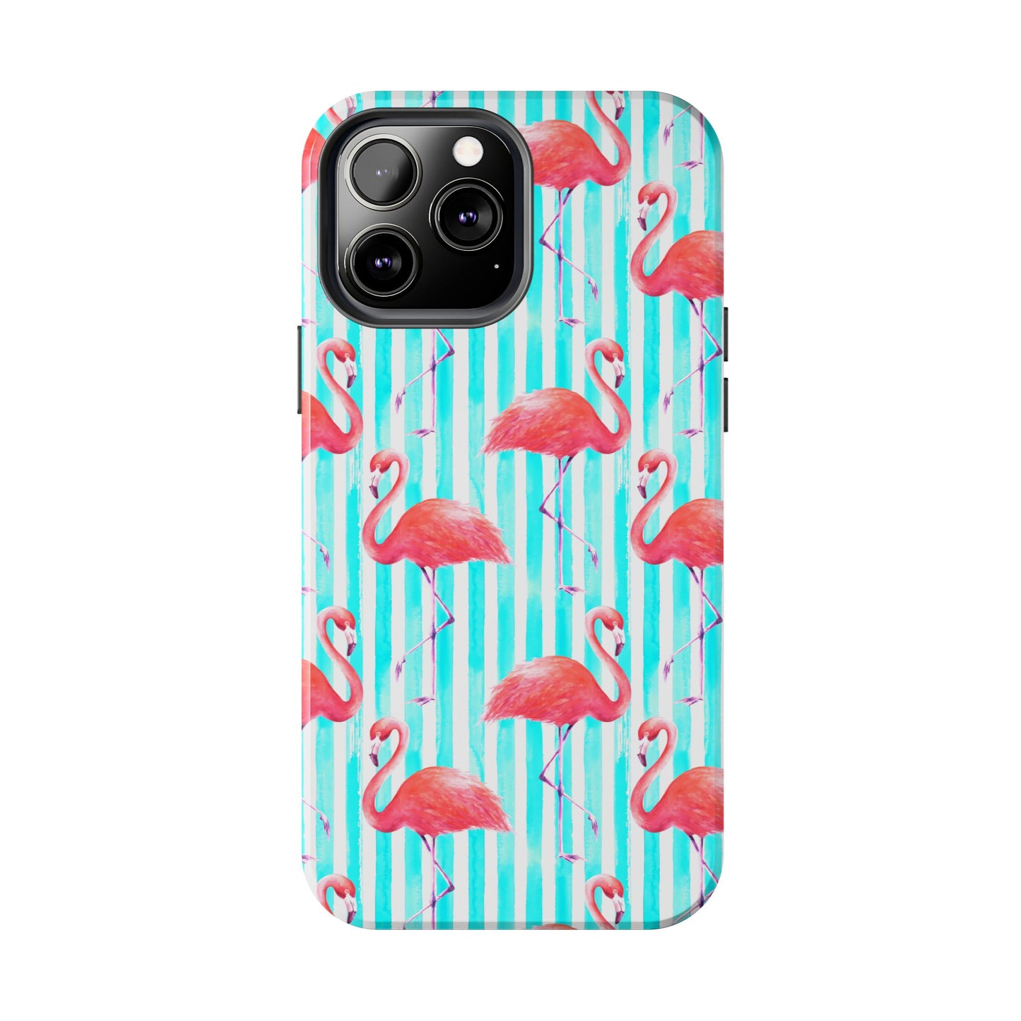 Flamingo, Stripped Summer Vibes, Tough Phone Case (iPhone/ Android)