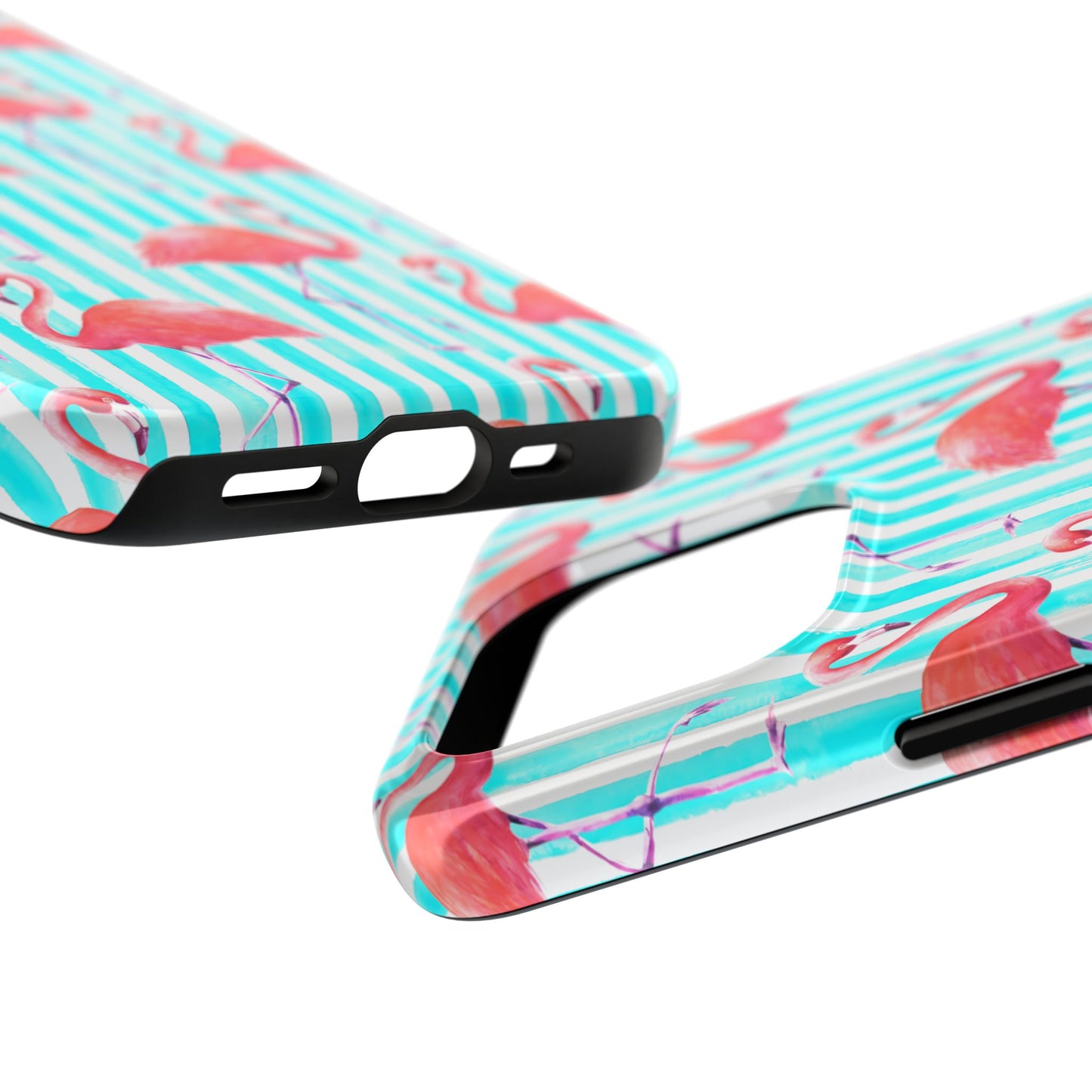 Flamingo, Stripped Summer Vibes, Tough Phone Case (iPhone/ Android)