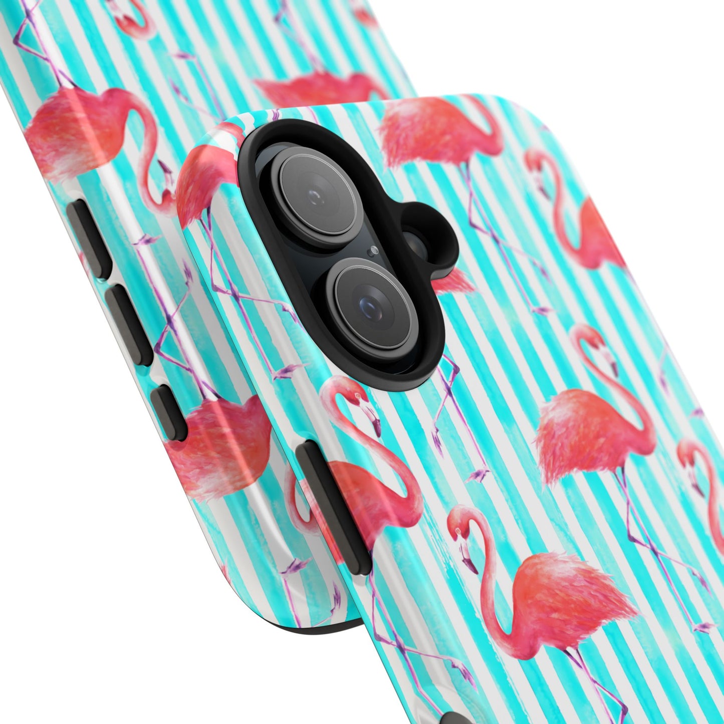Flamingo, Stripped Summer Vibes, Tough Phone Case (iPhone/ Android)