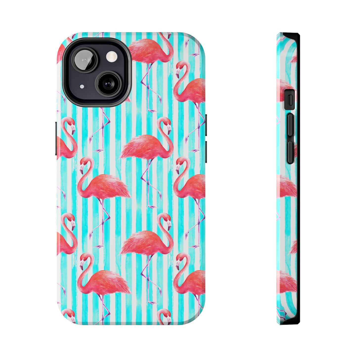 Flamingo, Stripped Summer Vibes, Tough Phone Case (iPhone/ Android)