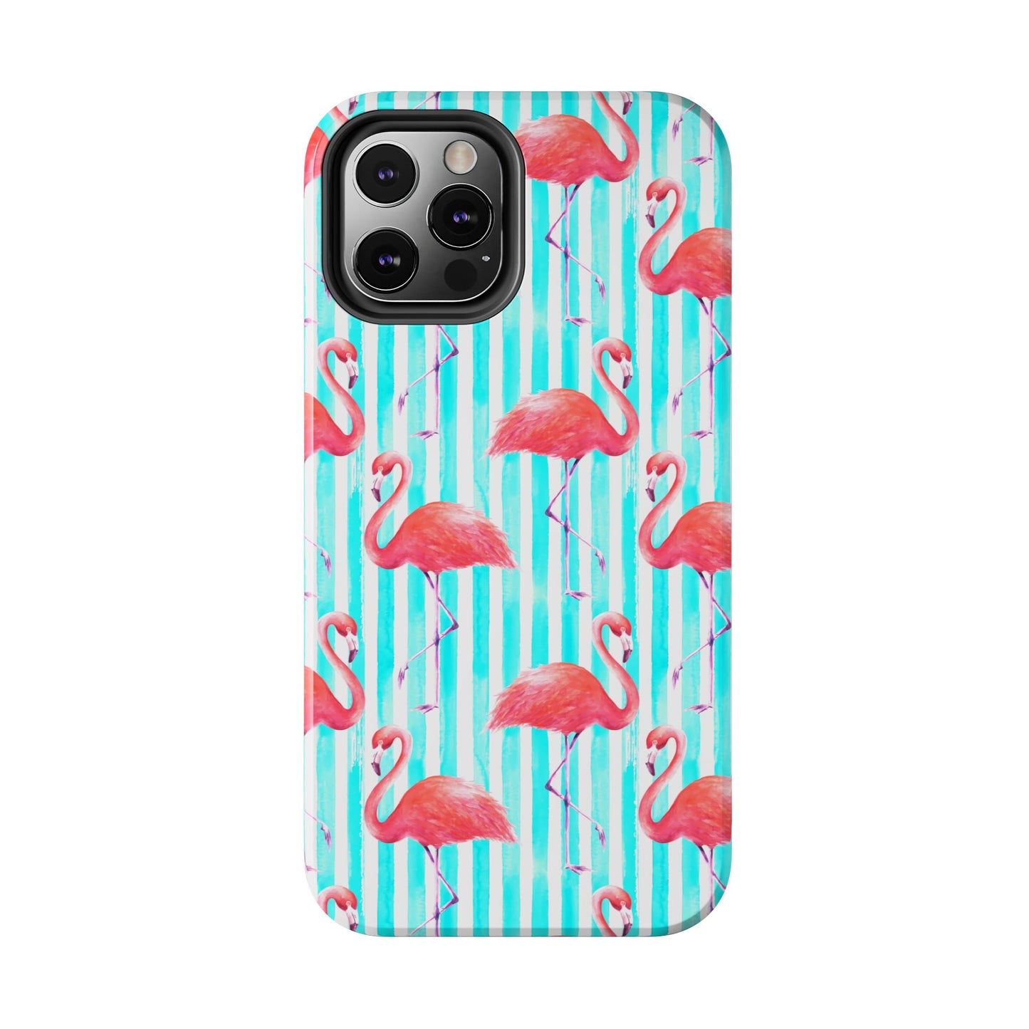 Flamingo, Stripped Summer Vibes, Tough Phone Case (iPhone/ Android)