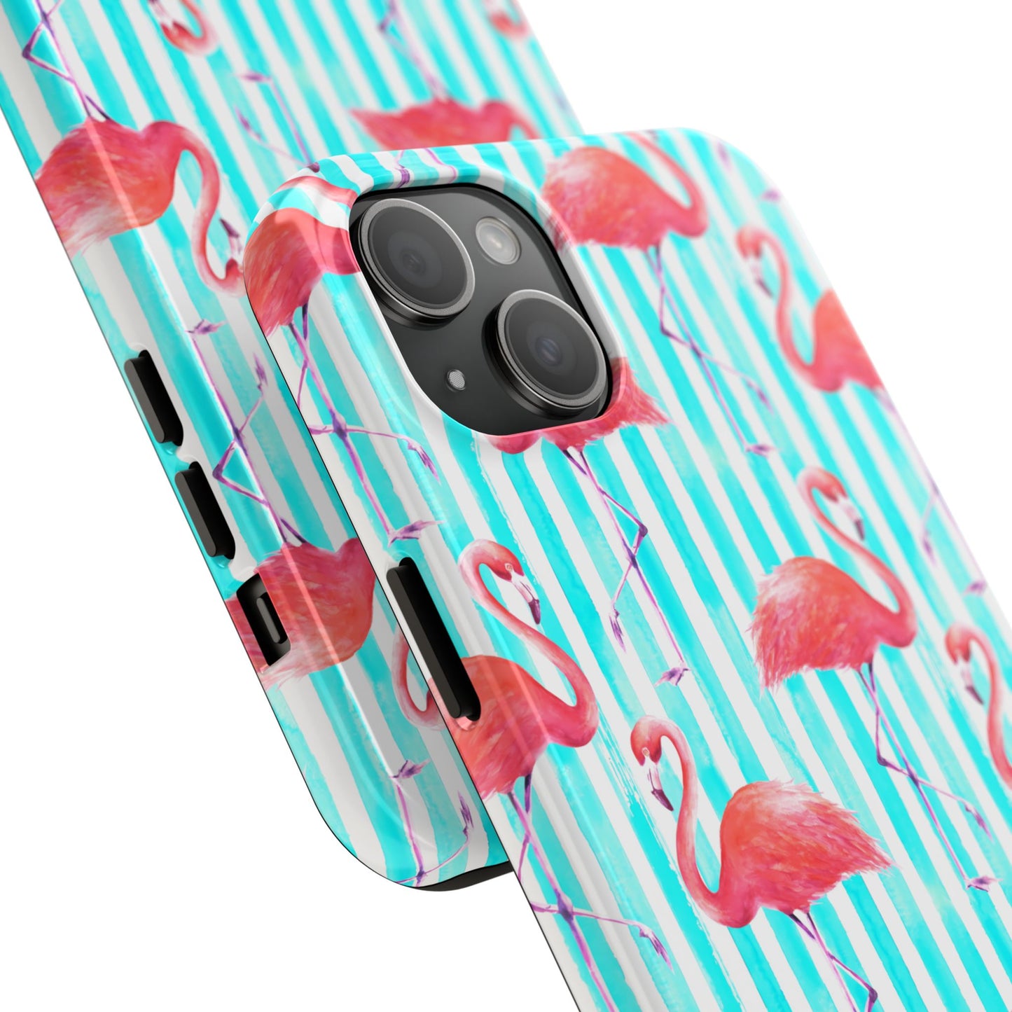 Flamingo, Stripped Summer Vibes, Tough Phone Case (iPhone/ Android)