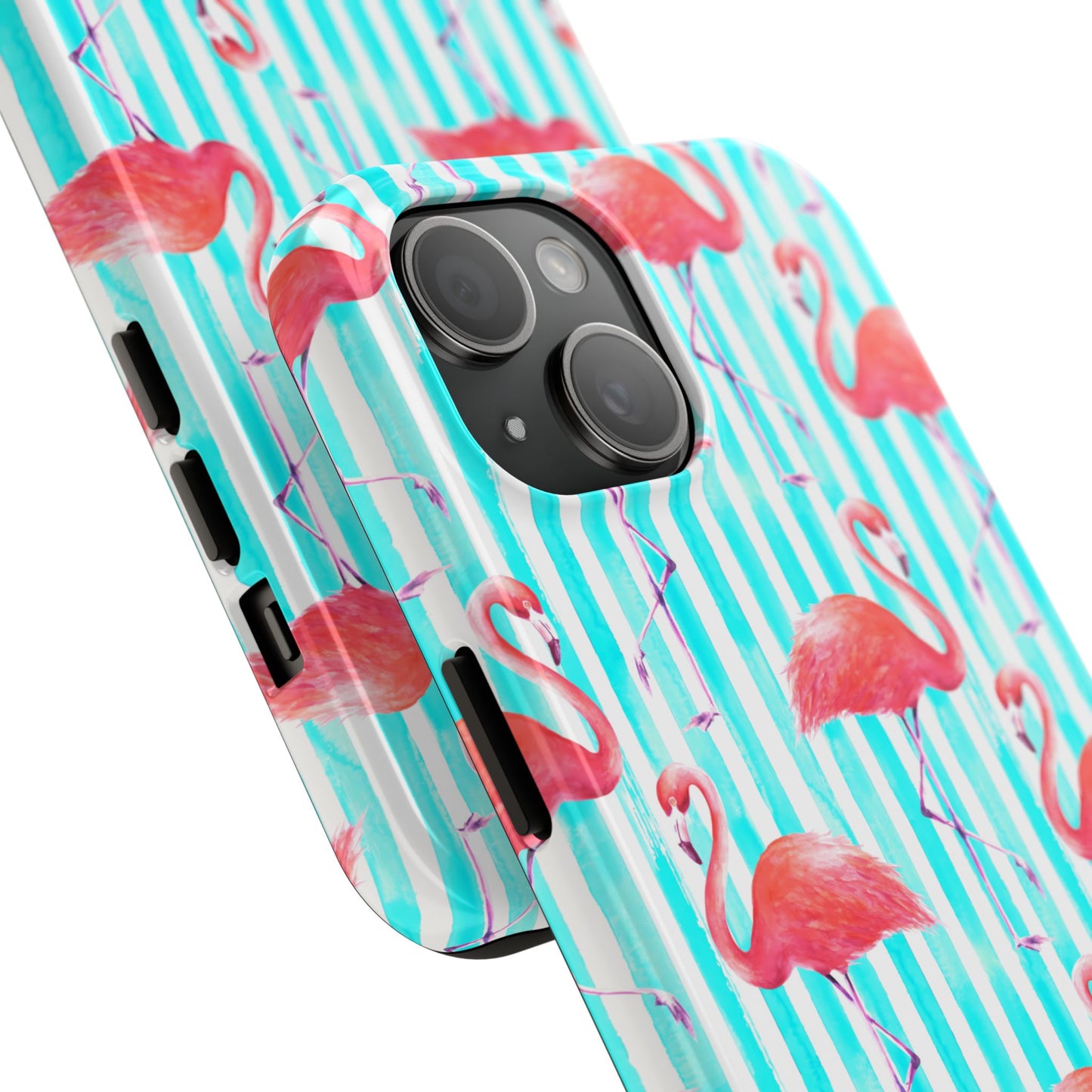 Flamingo, Stripped Summer Vibes, Tough Phone Case (iPhone/ Android)