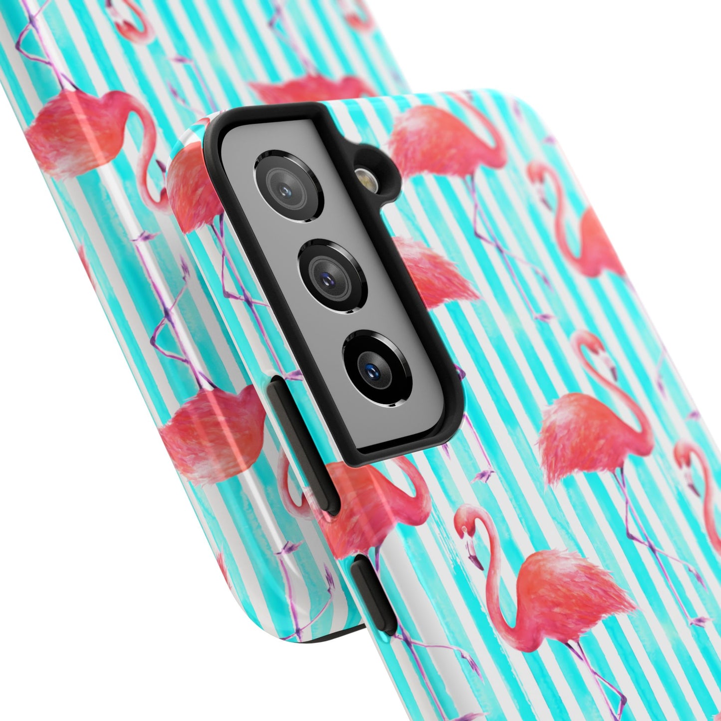 Flamingo, Stripped Summer Vibes, Tough Phone Case (iPhone/ Android)