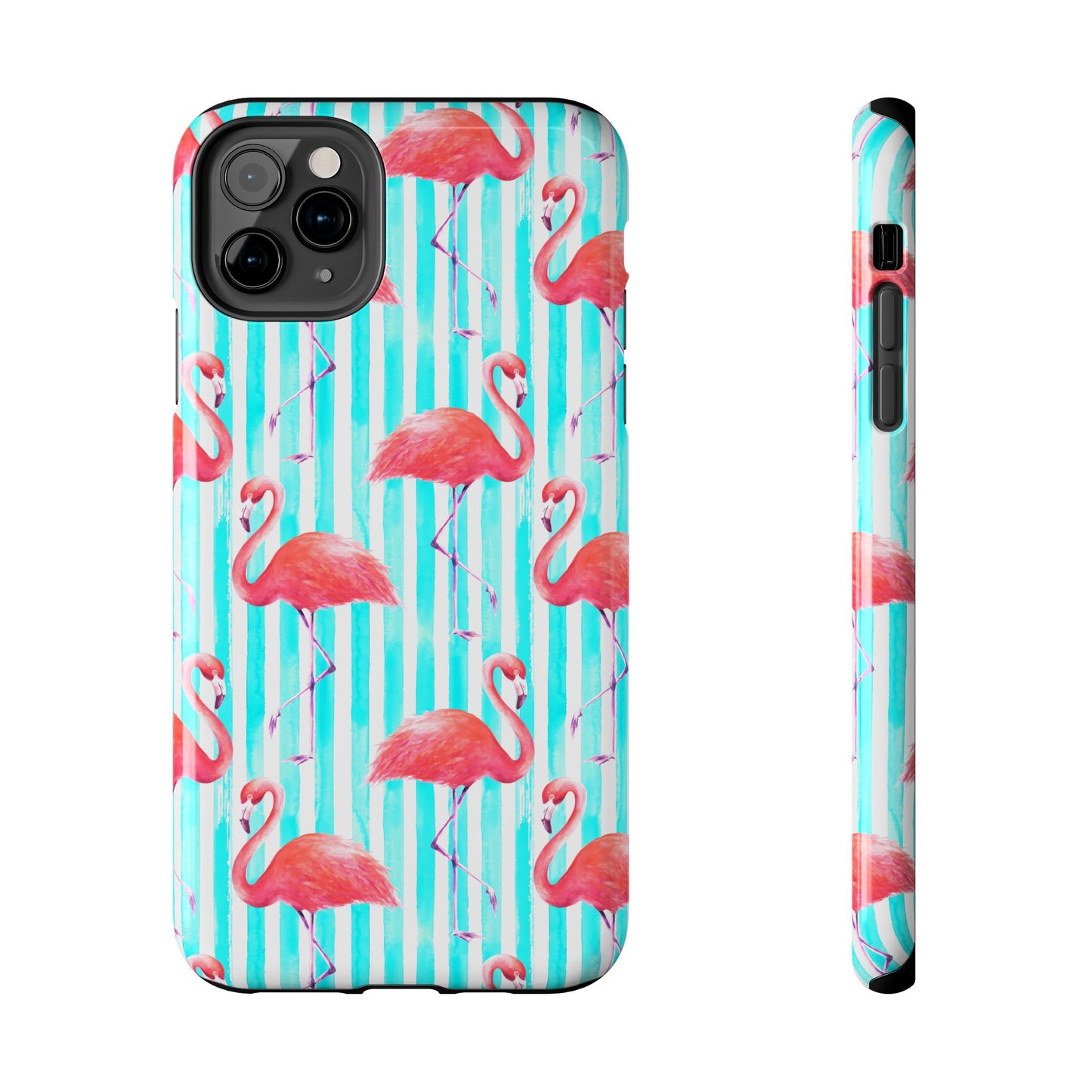 Flamingo, Stripped Summer Vibes, Tough Phone Case (iPhone/ Android)