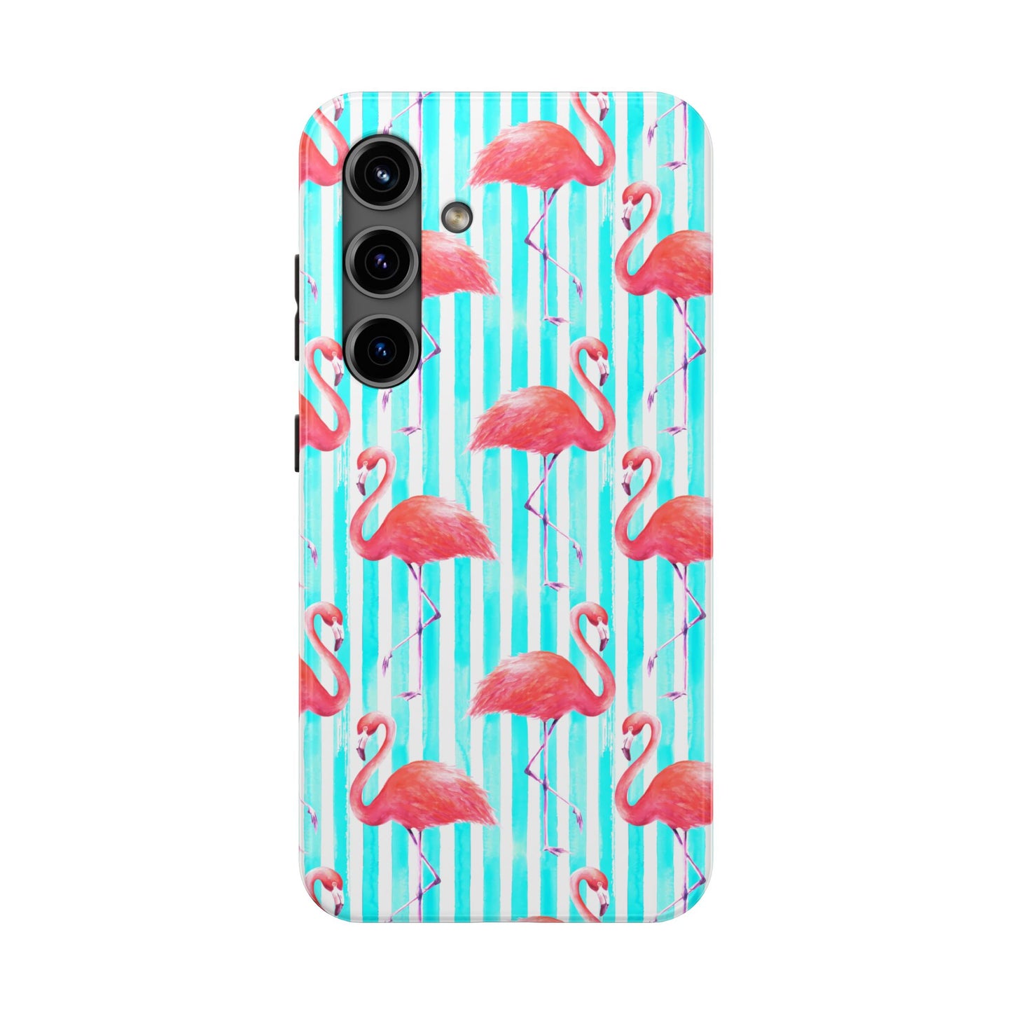 Flamingo, Stripped Summer Vibes, Tough Phone Case (iPhone/ Android)