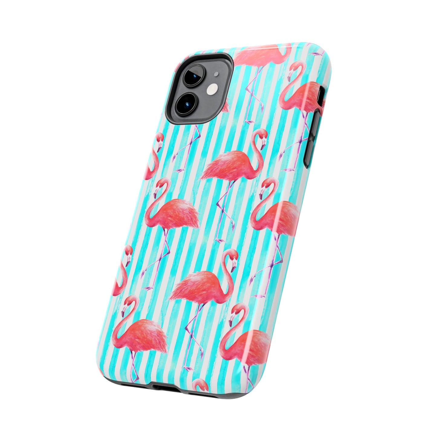 Flamingo, Stripped Summer Vibes, Tough Phone Case (iPhone/ Android)