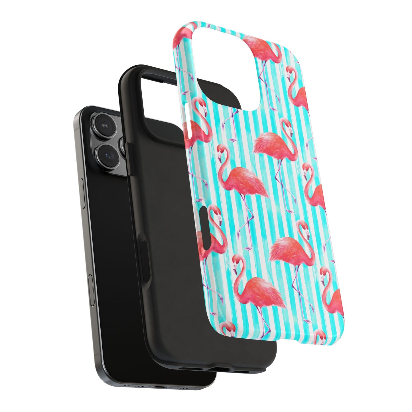 Flamingo, Stripped Summer Vibes, Tough Phone Case (iPhone/ Android)