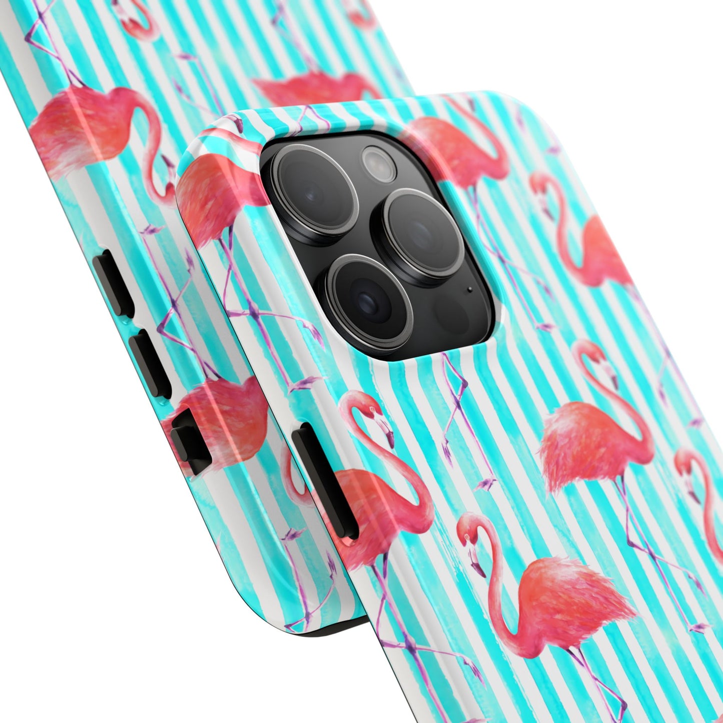Flamingo, Stripped Summer Vibes, Tough Phone Case (iPhone/ Android)