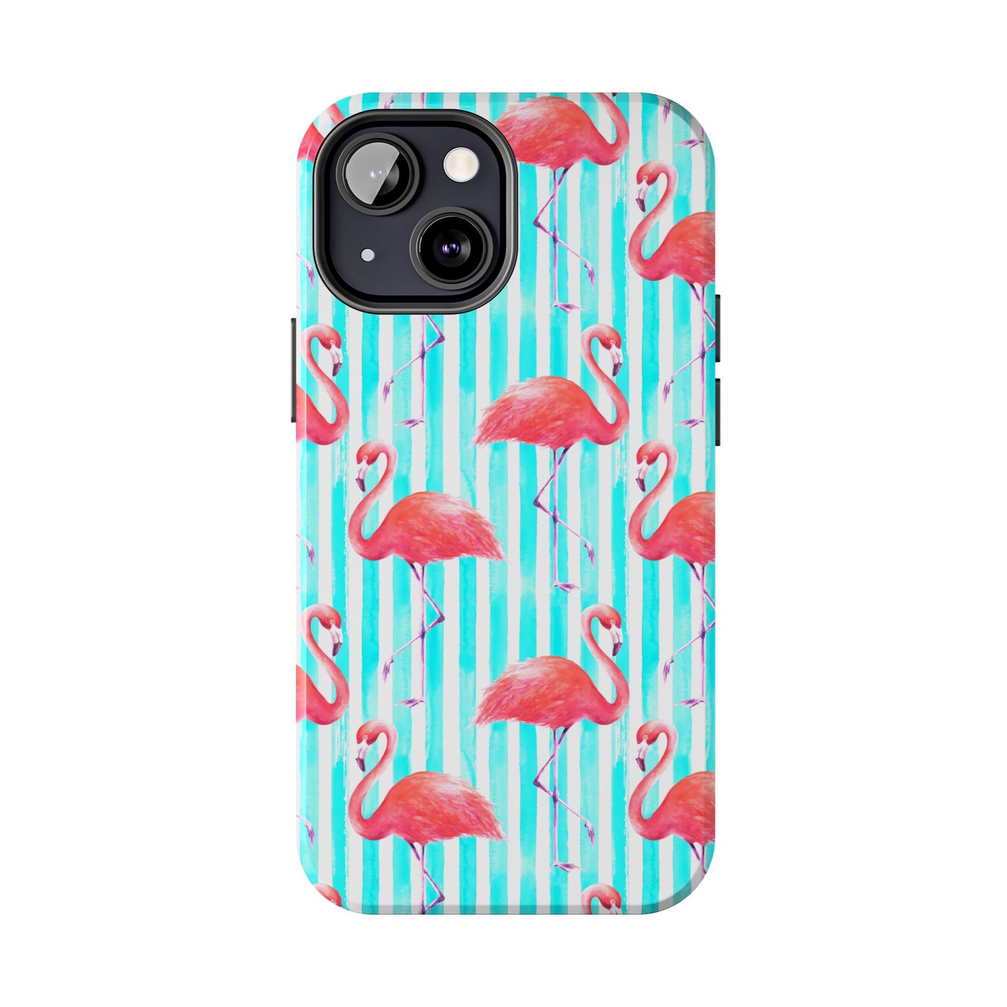 Flamingo, Stripped Summer Vibes, Tough Phone Case (iPhone/ Android)