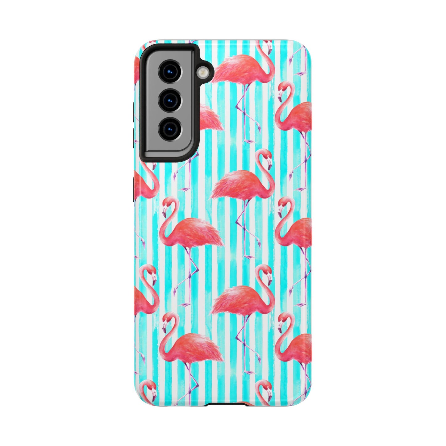 Flamingo, Stripped Summer Vibes, Tough Phone Case (iPhone/ Android)