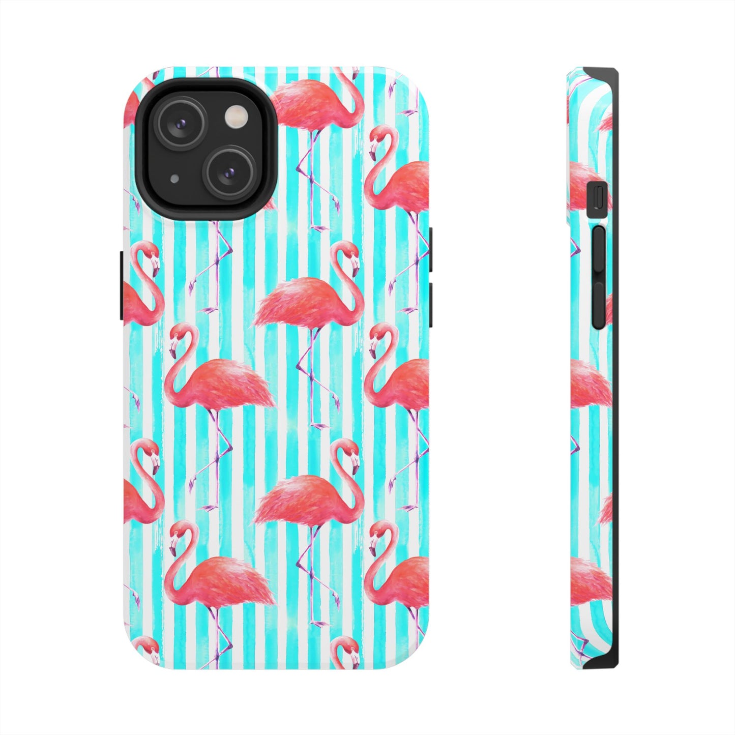 Flamingo, Stripped Summer Vibes, Tough Phone Case (iPhone/ Android)