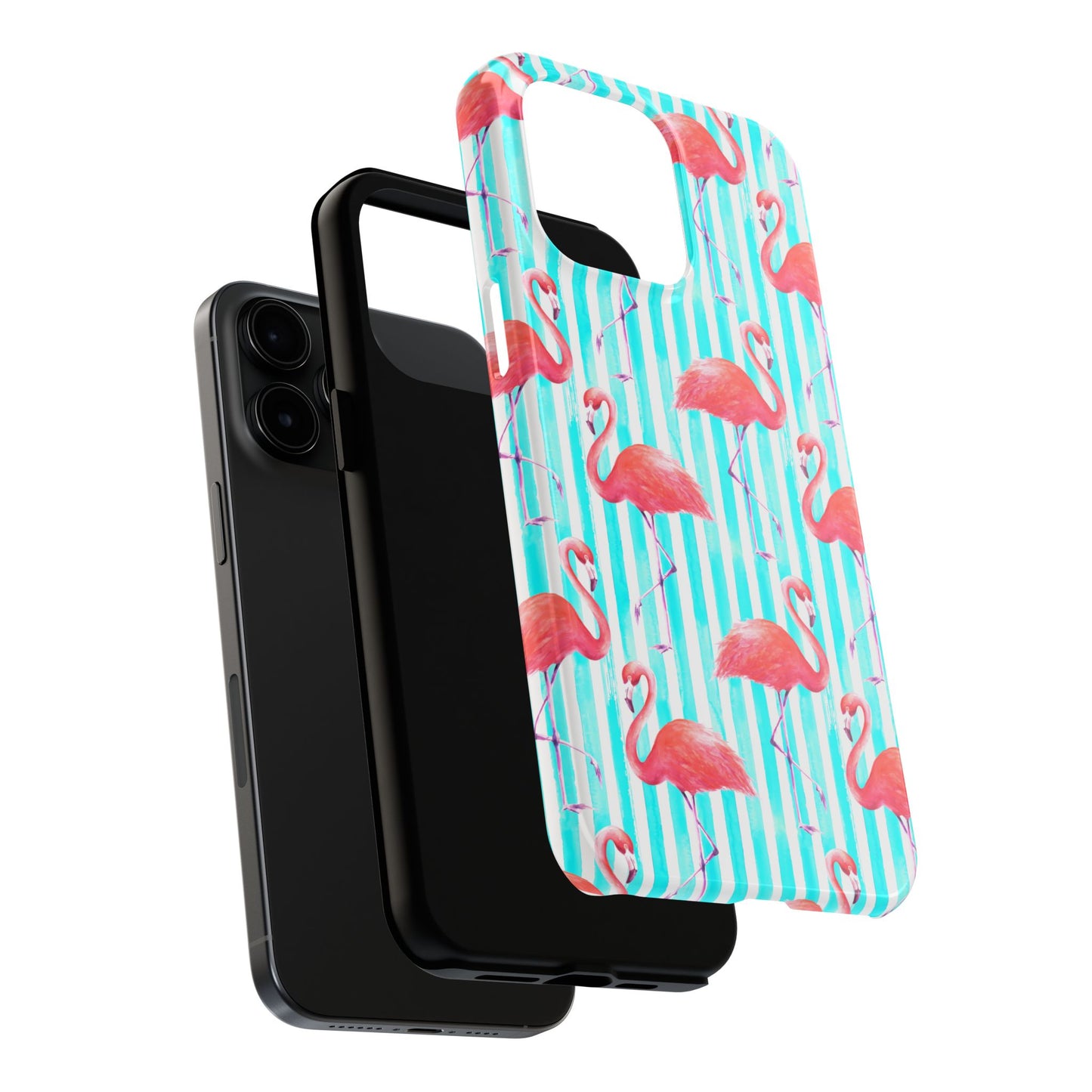 Flamingo, Stripped Summer Vibes, Tough Phone Case (iPhone/ Android)
