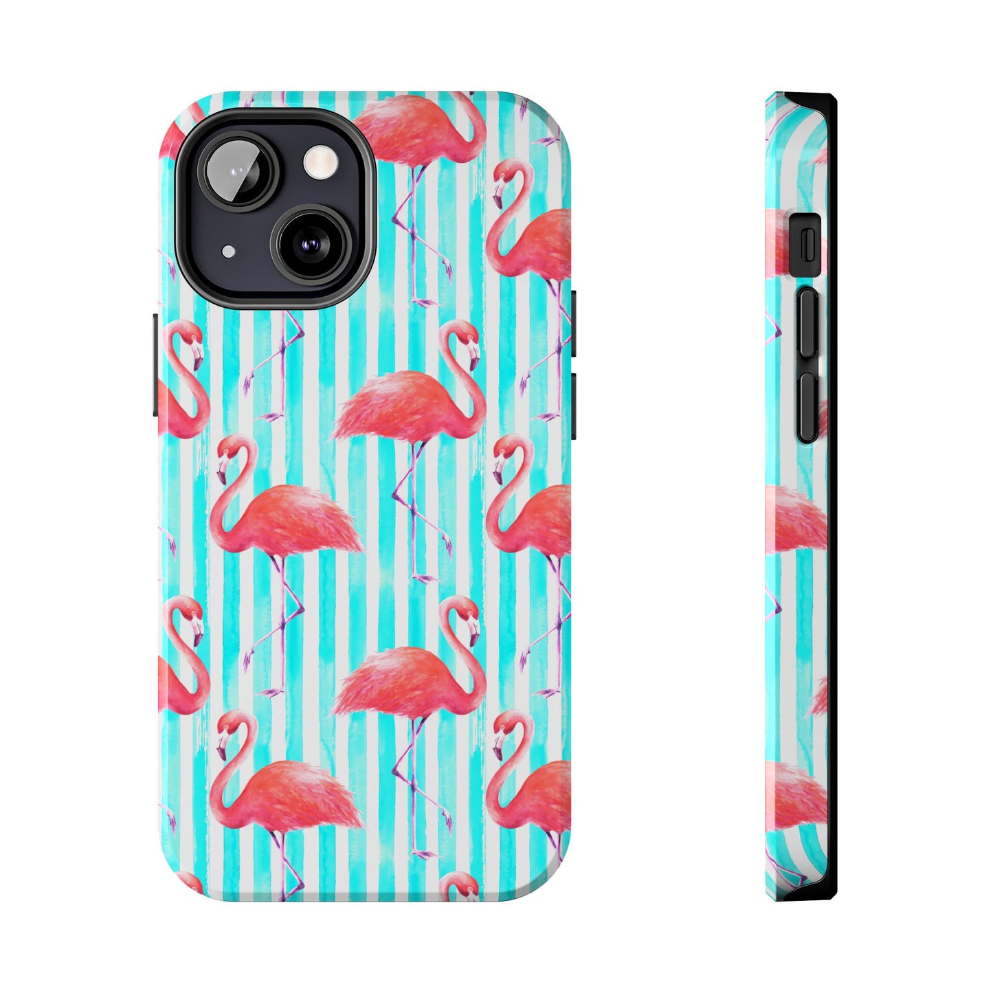 Flamingo, Stripped Summer Vibes, Tough Phone Case (iPhone/ Android)
