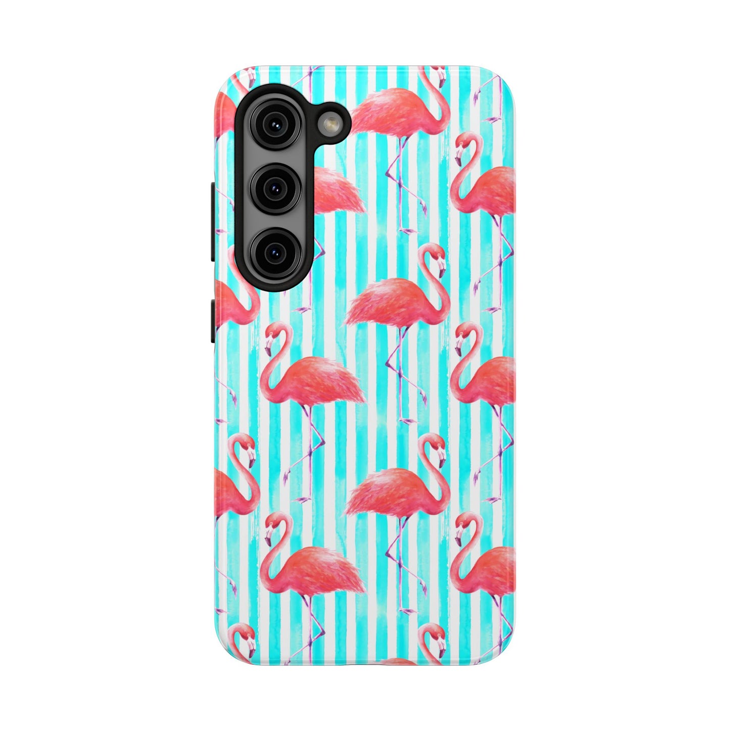 Flamingo, Stripped Summer Vibes, Tough Phone Case (iPhone/ Android)