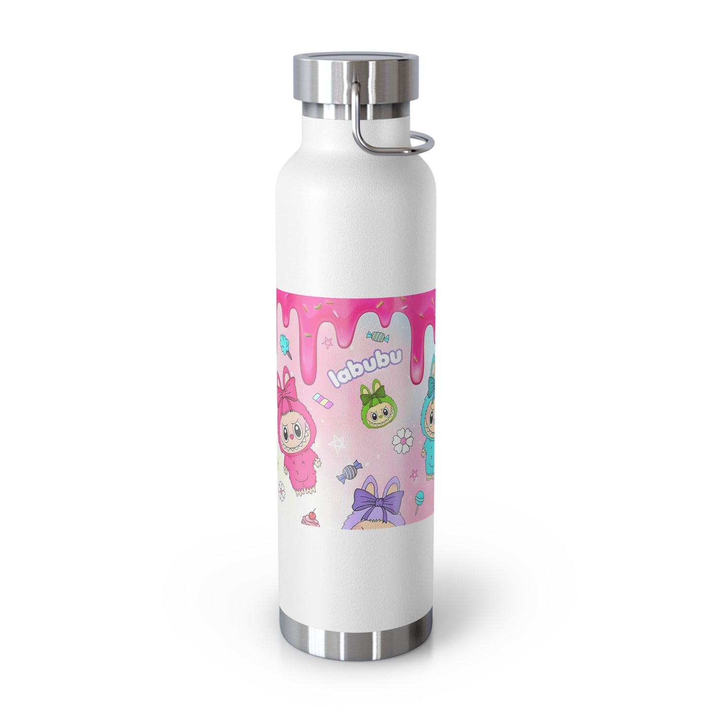 Water Bottle - Cute Character, Labubu Design, Stainless Steel, Gift for Kids, Adventure, Hydration, Eco-Friendly, Copper Insulated