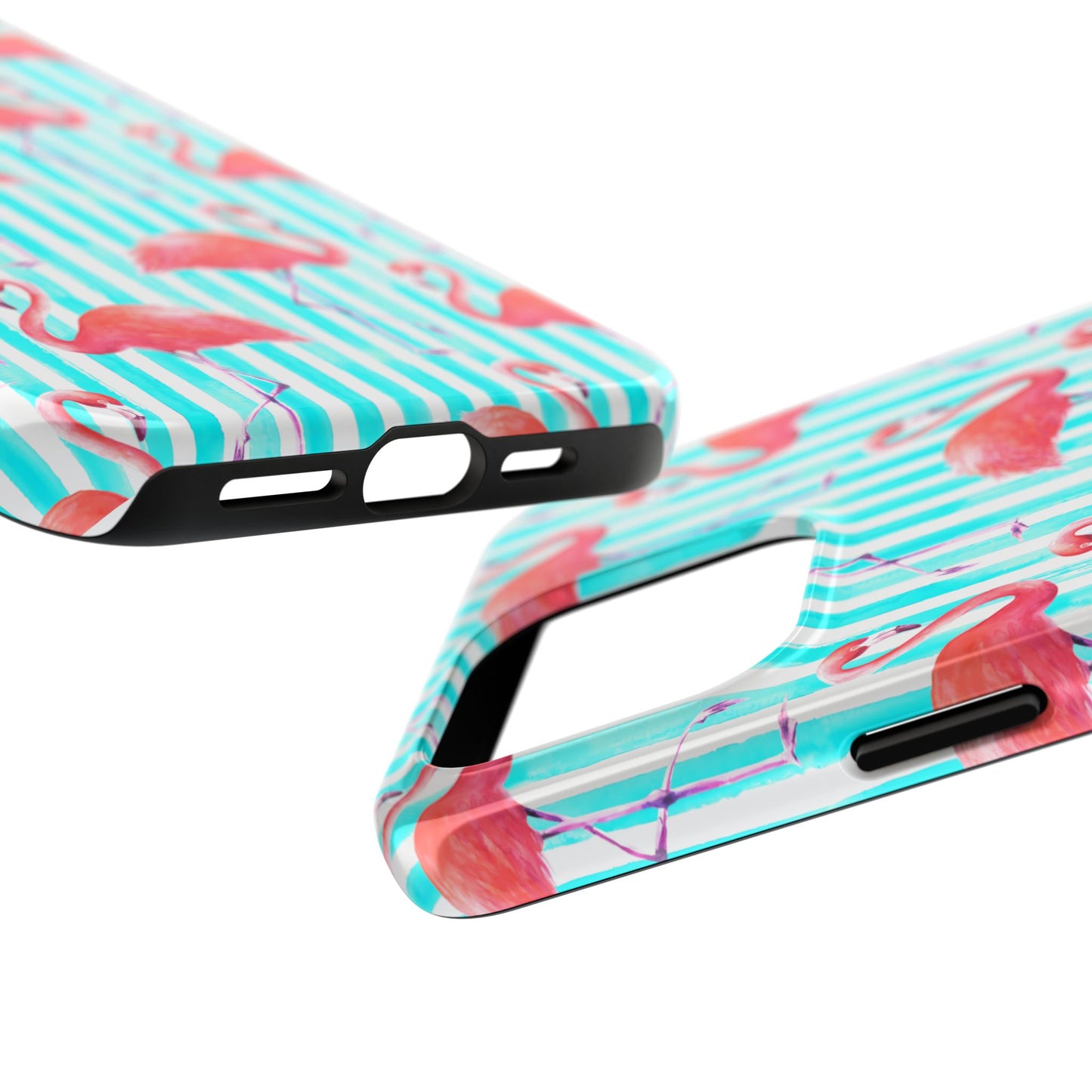 Flamingo, Stripped Summer Vibes, Tough Phone Case (iPhone/ Android)